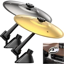 Car Cymbal Mini Drum Crash Cymbal Gold For Car Vent Interior Driving Fun Gift