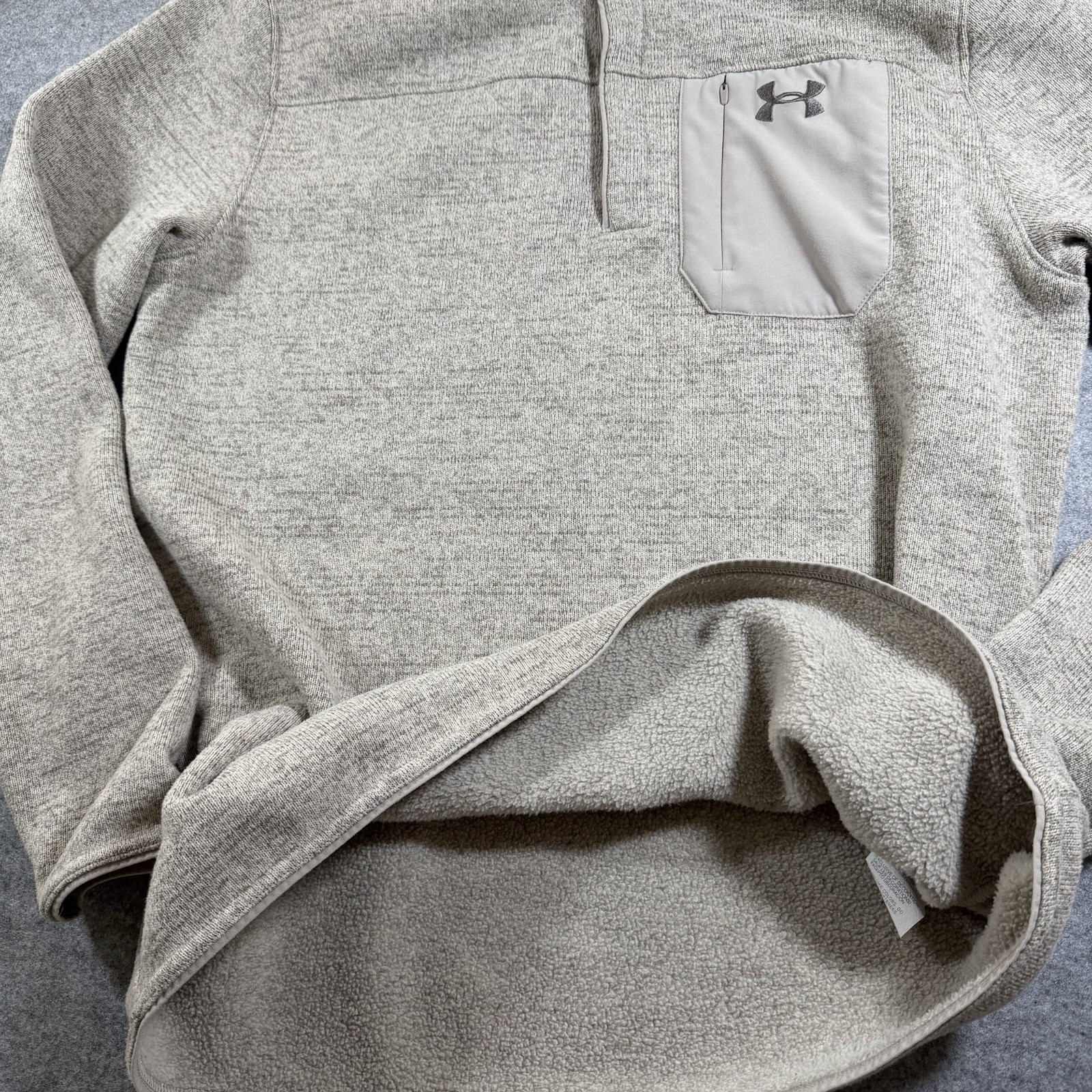 Under Armour ColdGear Sweater Fleece Pullover Mens XL Sherpa Lined Snap Neck thumbnail 9