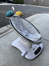 4moms mamaRoo Infant Swing/Rocker White/Gray/Black Portable, Toy Bar, Adj Speeds