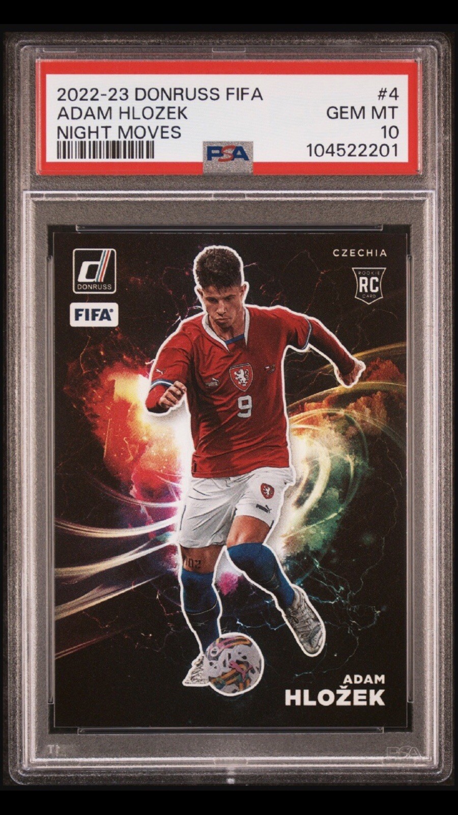 2022-23 Panini Donruss FIFA Adam Hlozek Night Moves Leverkusen Czechia PSA 10