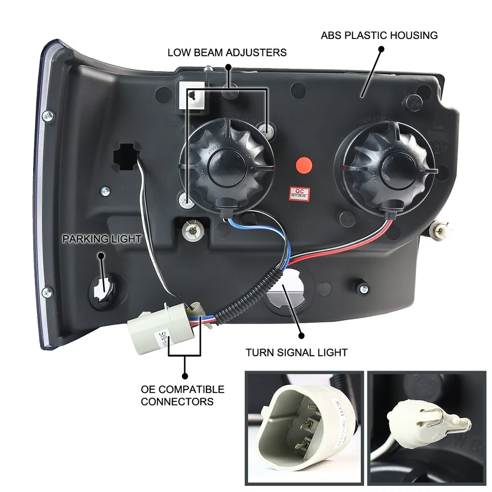 Fits 1993-1996 Jeep Grand Cherokee LED Halo Projector Headlights Lamp Left+Right Foto 4 de 4