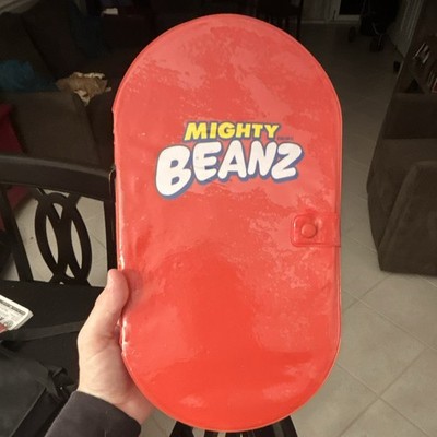 Mighty Beanz Red Carrying Case w/ Assorted Mighty Beanz Lot 2004 Series 1