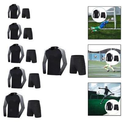 Goalie Uniform Kit mit Gepolstertem Torwarttrikot Und Shorts Atmungsaktiver