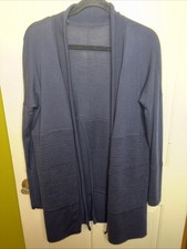 Lululemon Navy Blue Sit In Lotus Wrap II Merino Wool Cardigan Sweater