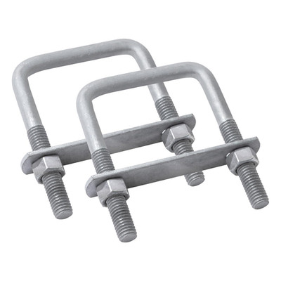 U Bolts 2 Pack, 1/2'' D x 3-1/16'' W x 4-5/16''L Galvanized Square U Bolt with Plat