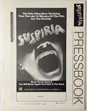 Suspiria 1977 Pressbook Intl Classics Horror Jessica Harper VG+ Complete