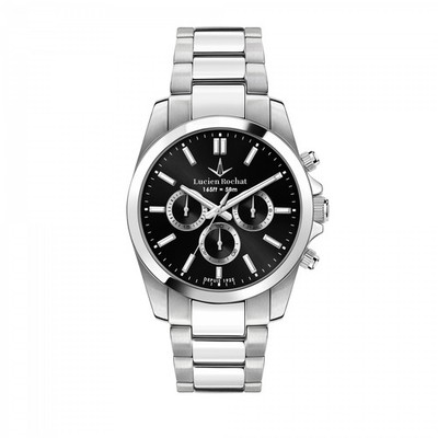 Herrenuhr Lucien Rochat Leman R0473617002 Chrono Stahlarmband schwarz