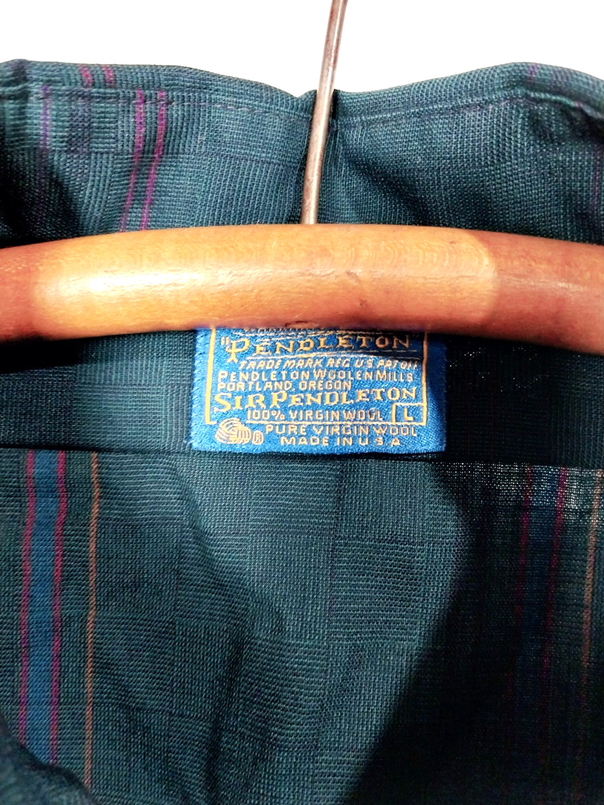 Vintage Pendleton Button Up Virgin Wool Dark Gree… - image 5