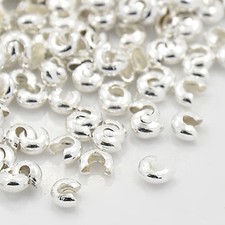 25 KASCHIERPERLEN MESSING OFFEN SILBERN 5 mm SCHMUCK ANFERTIGEN/044