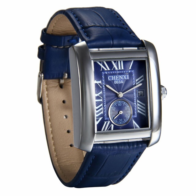 Avaner Mens Square Watch Vintage Roman Numeral Analog Quartz Wristwatch