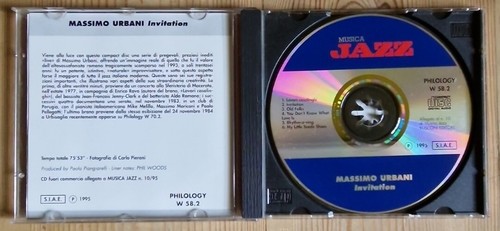 Massimo Urbani Invitation Italian CD Musica Jazz/Philology W58.2 1995 - Foto 3 di 9