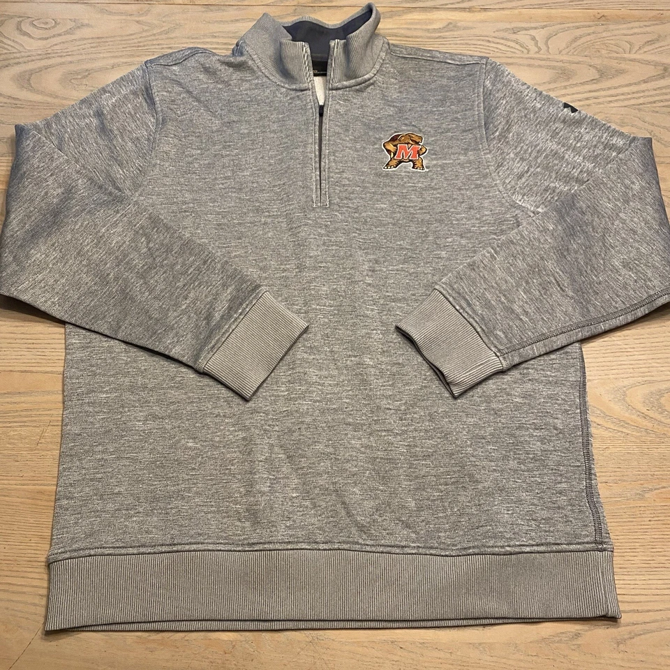 Suéter polar Under Armour Storm Maryland Terrapins para mujer L gris 1/4 cremallera Foto 4 de 4