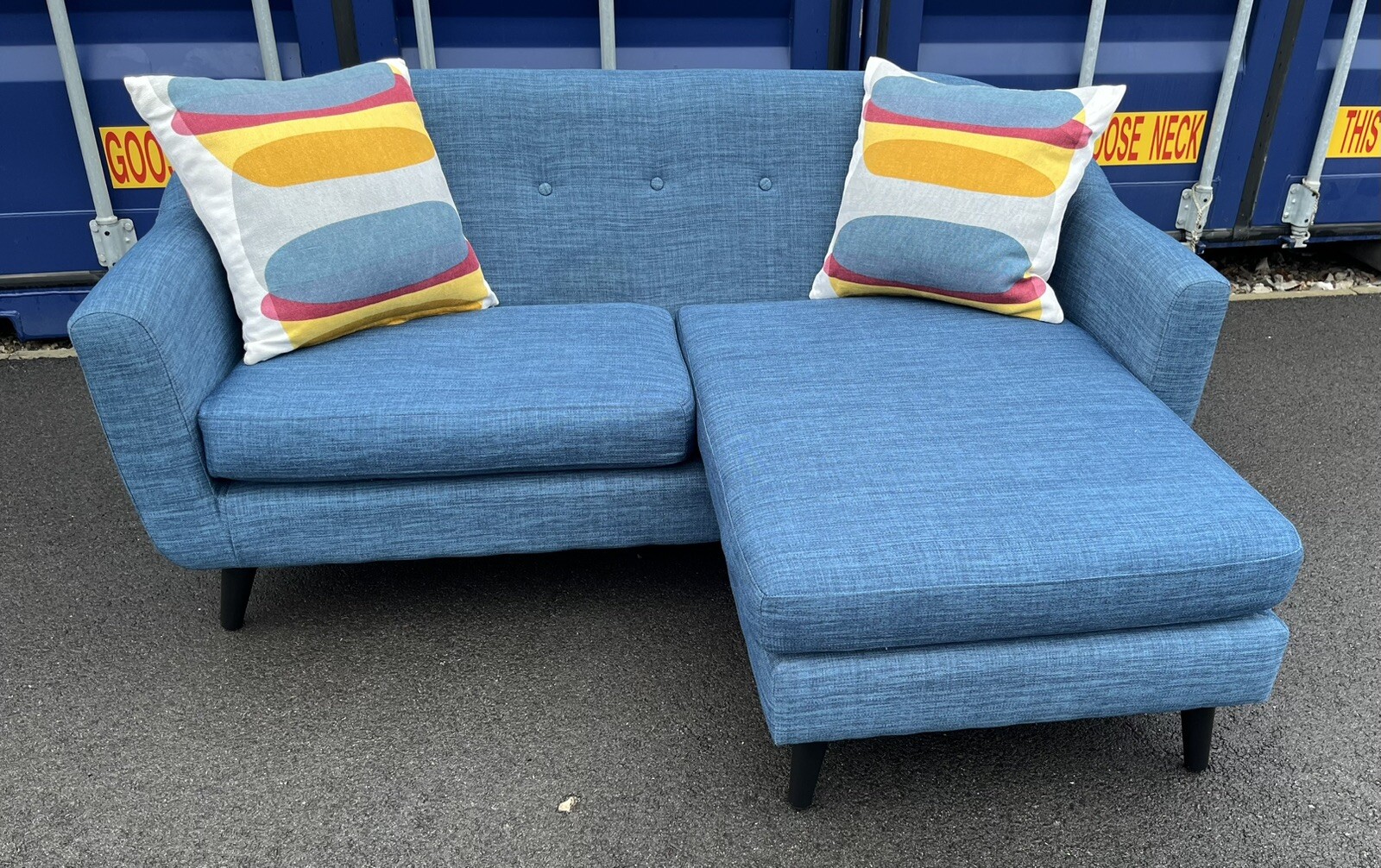 Sofa 2 Seater With Chaise Blue 