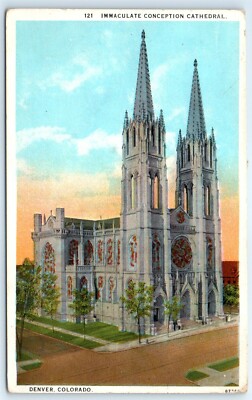 Postcard CO Denver Immaculate Conception Cathedral Vtg View J6