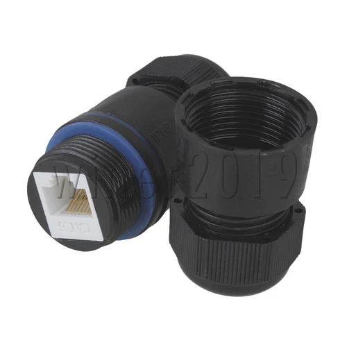 Black M25 Ethernet LAN Cables Coupler IP68 RJ45 for Double Cable M25 Pack of 15