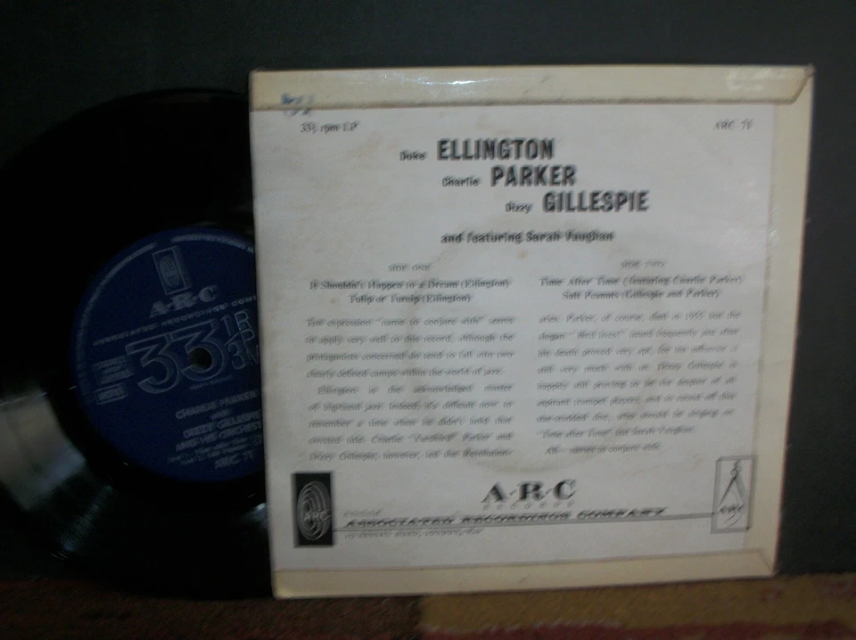 DUKE ELLINGTON / CHARLIE PARKER / DIZZY GILLESPIE 7" ep France 33rpm Foto 2 de 2