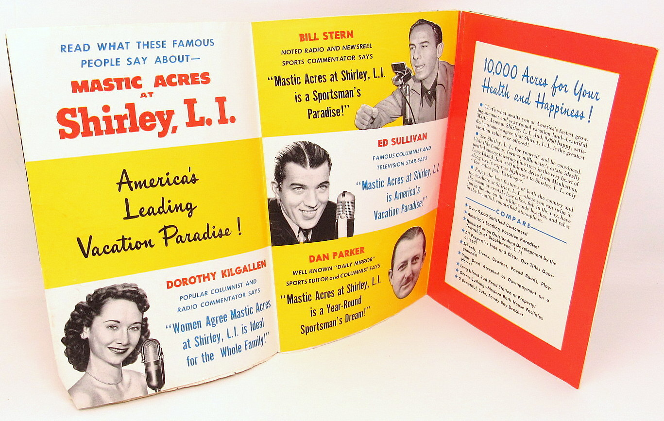 Mastic Acres Shirley Long Island New York Brochure 70+ yr Old Maps