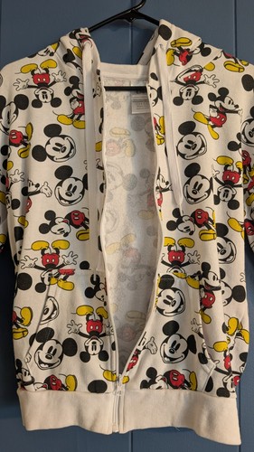 Disney Mickey Mouse White Zip Hoodie Youth Large 11 to 13 Unisex - Picture 10 of 16