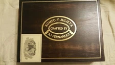 ROMEO Y JULIETA  BY AJ FERNANDEZ  WOOD CIGAR BOX 9 1/4 X 7 X 2 RARE TORO