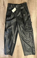 A New Day Womens High Rise Straight Leg Faux Leather Pants, Black Size 2