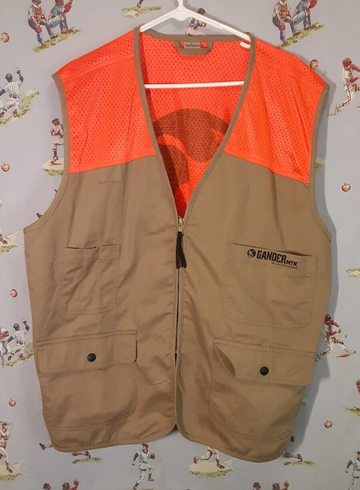 🦌 Gander Mountain Blaze Orange & Brown Safety Hunting Vest XL Lightweight - Image 2 of 4