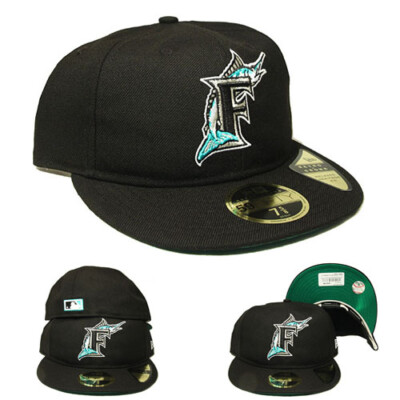 Florida Marlins Fitted Hat Retro Crown 