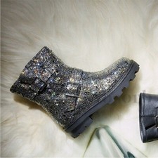 New JIMMY CHOO Youth Ii Crystal-Embellished Boots - Grey 6,295 38