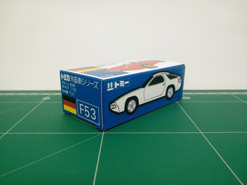 SCATOLA RIPRODUZIONE per Tomica Scatola Blu n. F53 PORCHI 928 - Foto 10 di 10