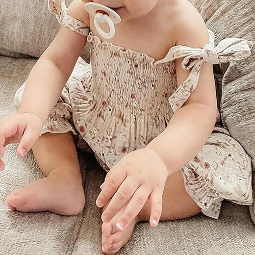 Baby Girl Summer Clothes Floral Romper Strap Halter Jumpsuit Infant Playsuit - Picture 11 of 15