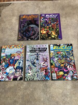 WILDCATS Lot Of 5 -1993 Trilogy #1, 1994 Sourcebook #2,1992 # 1,2,3 Image Comics