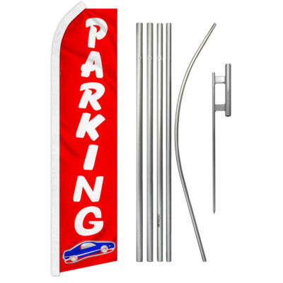 Parking Advertising Swooper Feather Flutter Flag Pole Kit Parking Lot