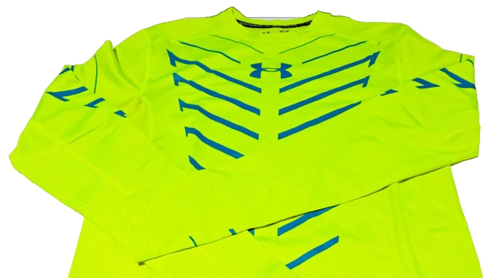 UNDER ARMOUR MENS SLIM GYM FIT LONG SLEEVE TOP T-SHIRT GYM SHARK M NEW RRP £75 - Image 3 of 4