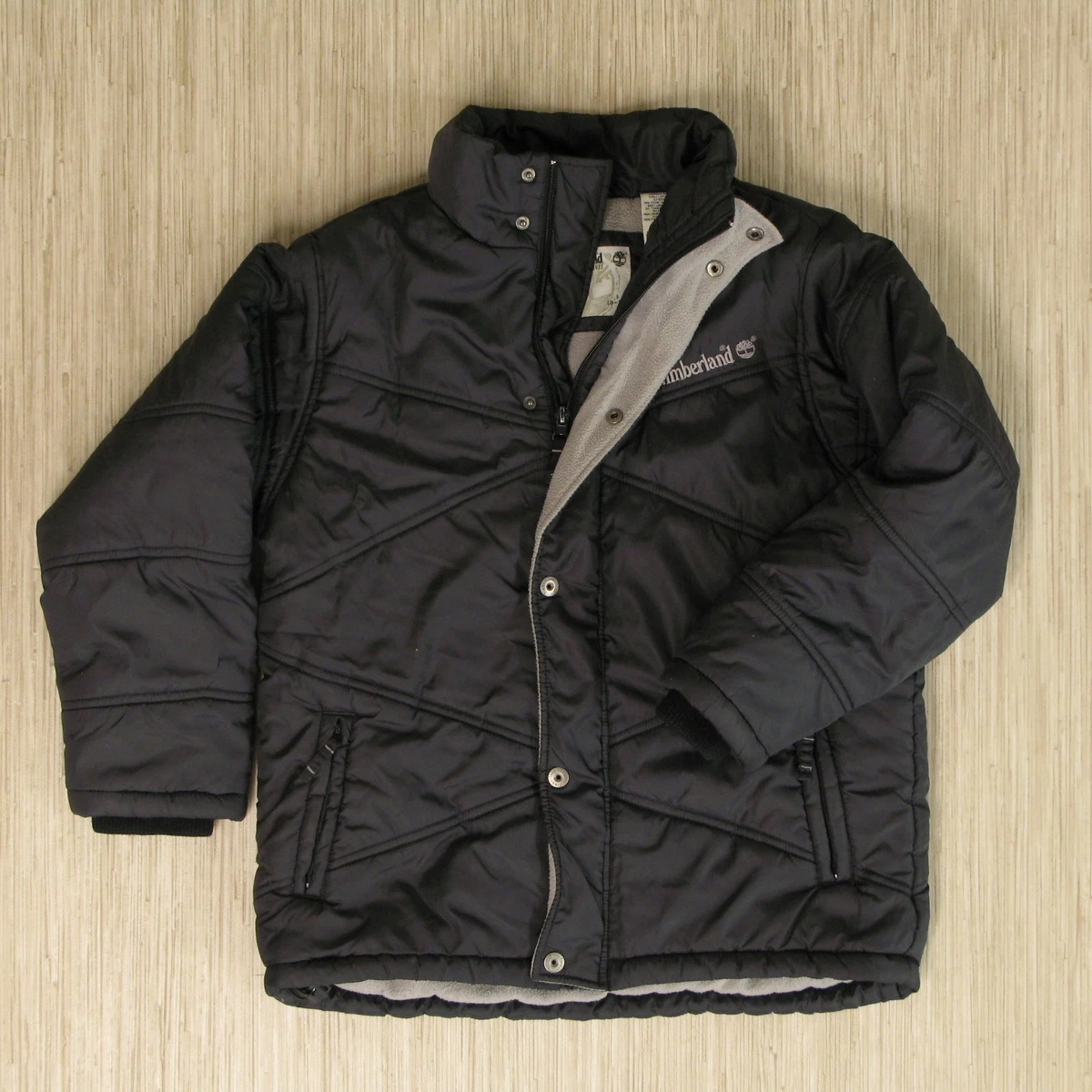 Timberland Outdoor Performance Black Puffer Coat Women s Size S 8 10 Zipper Warm