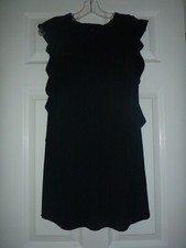 Black Ribbed Flutter Sleeve Dress Size Girls Large 10/12 Art Class NWT
