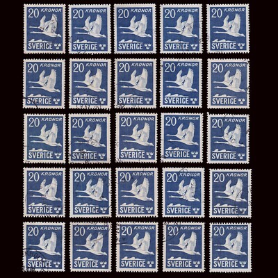 SWEDEN.1942-53 AIR PÒST.20k.SCOTT C8c.25 USED.
