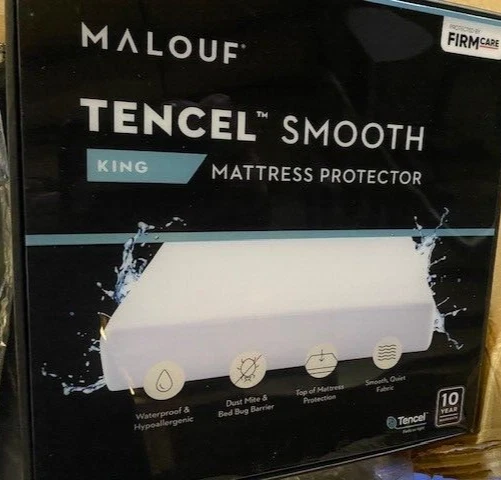 MALOUF MFTJKKMP 5 Sided Mattress Protector with Tencel + Omniphase - King