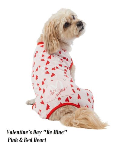 top paws Dog Valentine's Day one piece pajamas "Be Mine" Red hearts size x-small - Picture 4 of 5