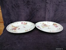 2 Antique Meissen Germany 22cm Porcelain Plates