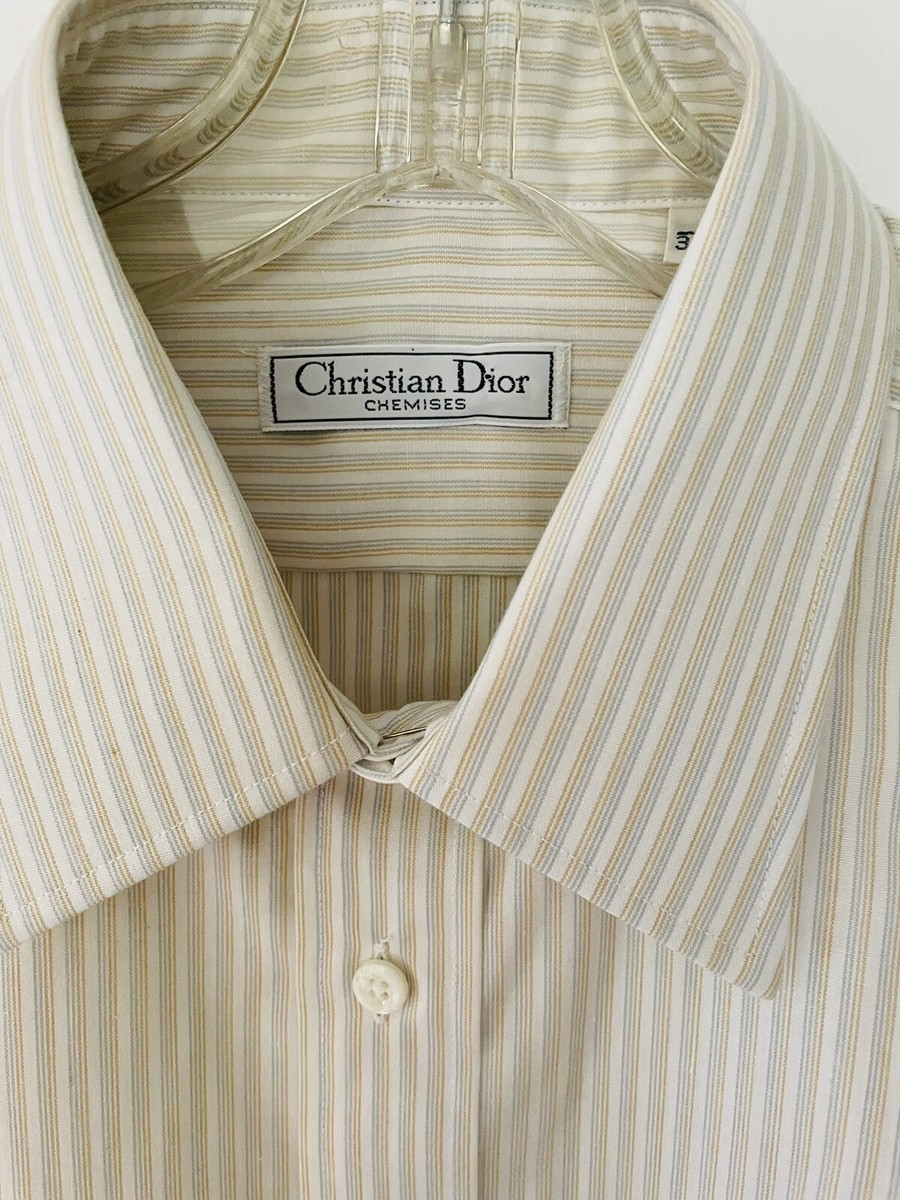 vintage cristian dior 水晶ボタンシャツ　a New Old Stock CHRISTIAN DIOR WHITE DRESS SHIRT, 16 SS, PLUS