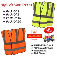 Image of Hi Viz Vest EN471 Reflective Safety Waistcoat - Yellow/Orange High Visibility