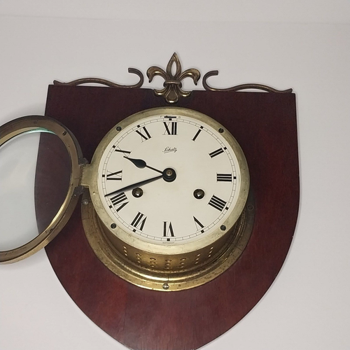 Antique 1940's Schatz Wall Clock 6” Diameter, Wooden Plaque !! Works Great !! - Picture 13 of 20