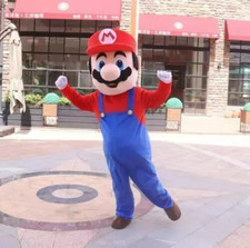 Super Mario Mascot Costume Cosplay Party Fancy Dress Brothers Suits Adult green