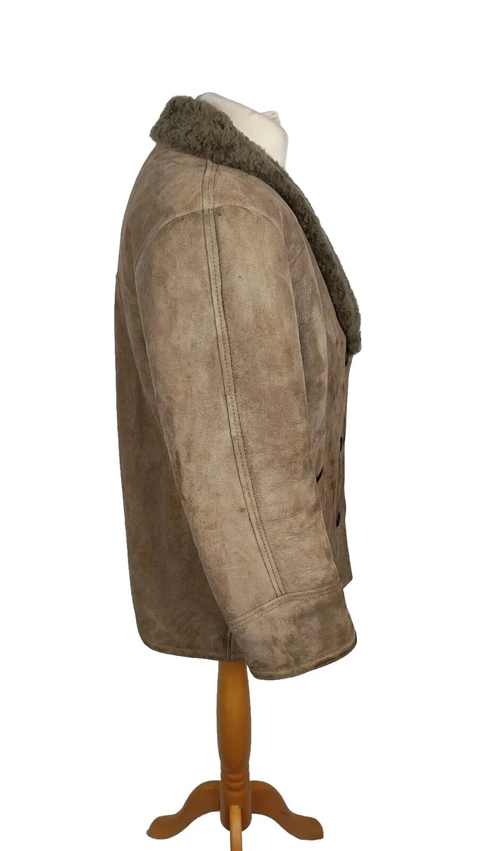 RICHARD DRAPER Sheepskin SHEARLING Vintage Jacket Coat Made In England 14 UK 36
