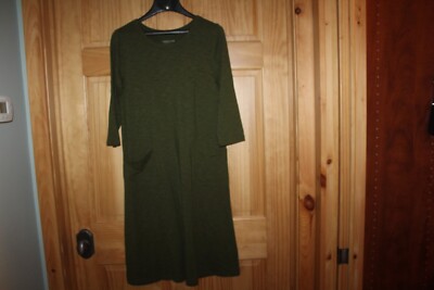 Coldwater Creek Dress Womens 3/4 Sleeve Moss Green - S | eBay