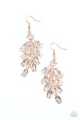 Paparazzi Ice Garden Gala Copper Rhinestone Earrings 🔥NEW RELEASE  2022🔥
