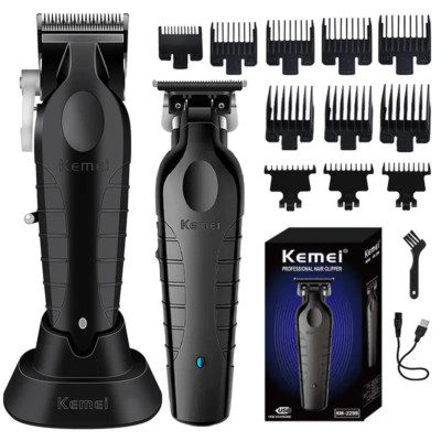 Kemei Cordless Hair Trimmer 0mm Clipper Professional Electric Cutting Machine US