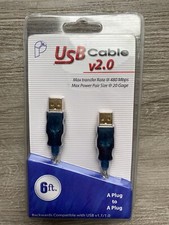 USB CABLE V2.O 6FT A plug to A plug Max transfer Rate 480Mbps