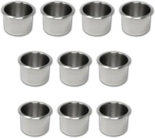 10 Drop in Stainless Steel Poker Table Cup Holders (Discounted, Open Box)