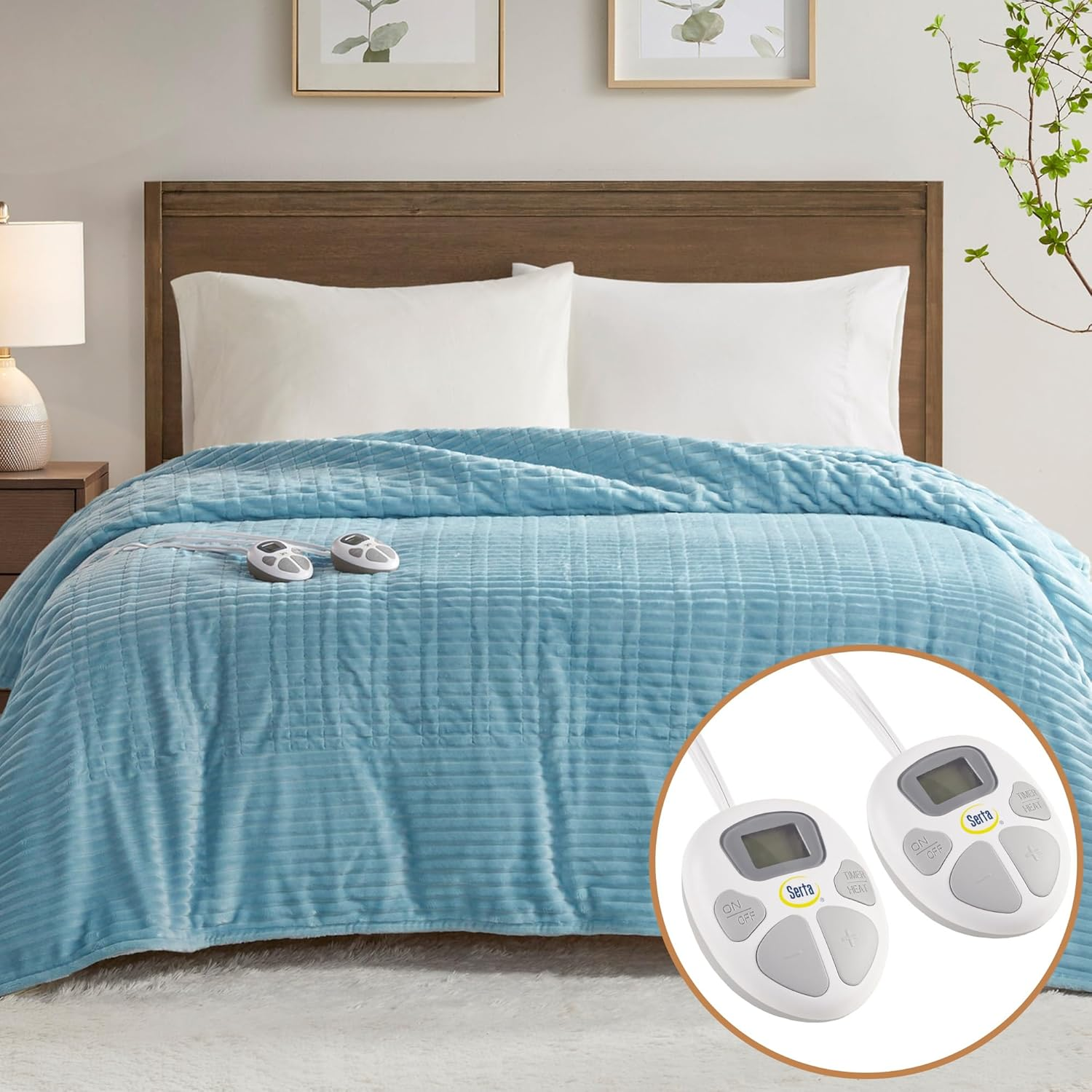 Heated Blanket, Eletric King Size Blanket, Soft, Ribbed, Plush Heating Blanket K