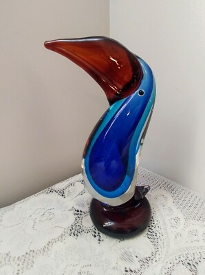 Murano Art Glass Bird Figurine Sculpture Hand Made Vintage 